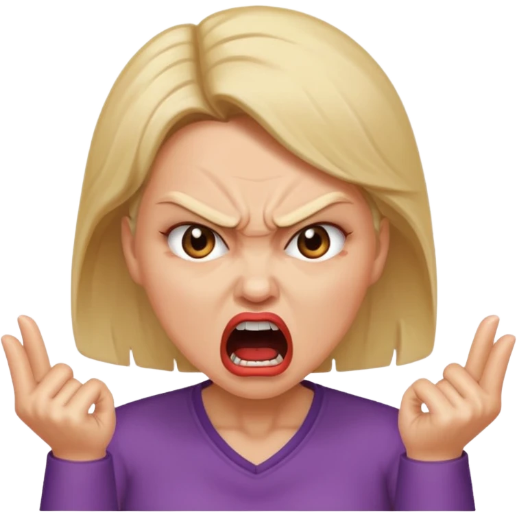 the manager yelling at her to stop with angry face
 emoji