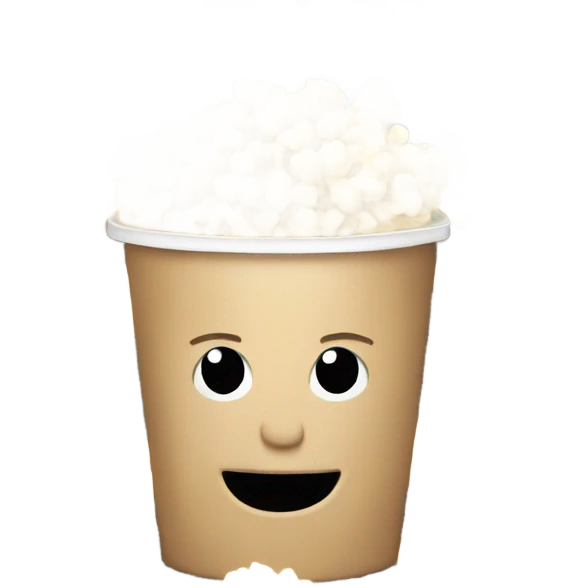 Head with lid open, popcorn instead of brain emoji
