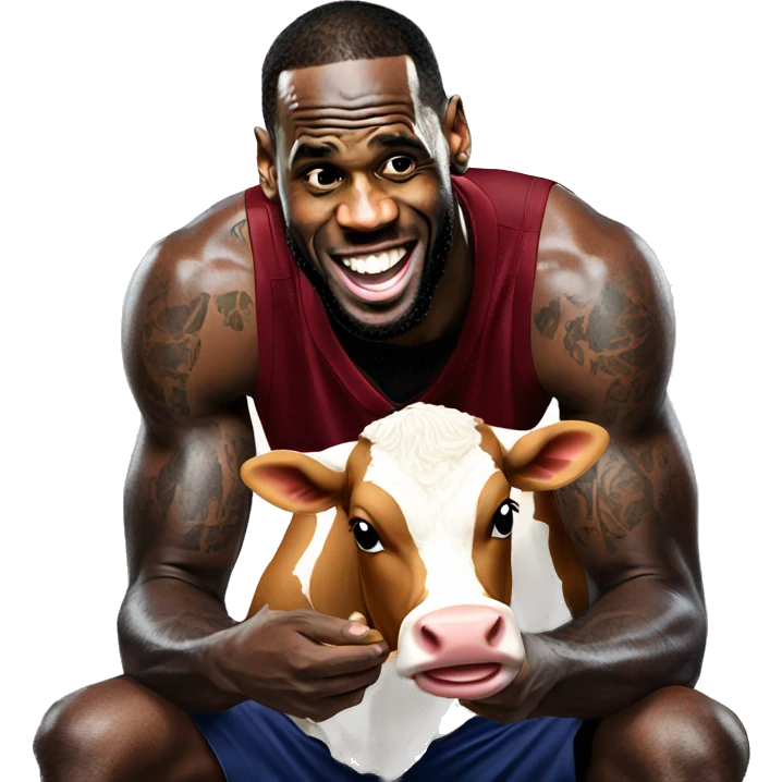 lebron eating cow emoji