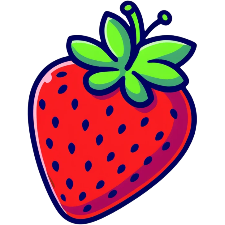 neon acid strawberry emoji