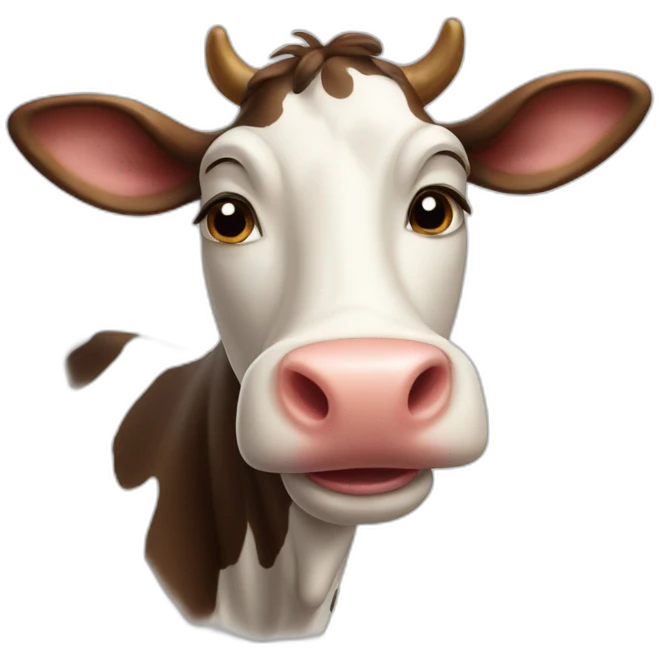 A smiling cow emoji