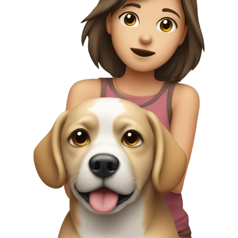 Dog head on girl body emoji