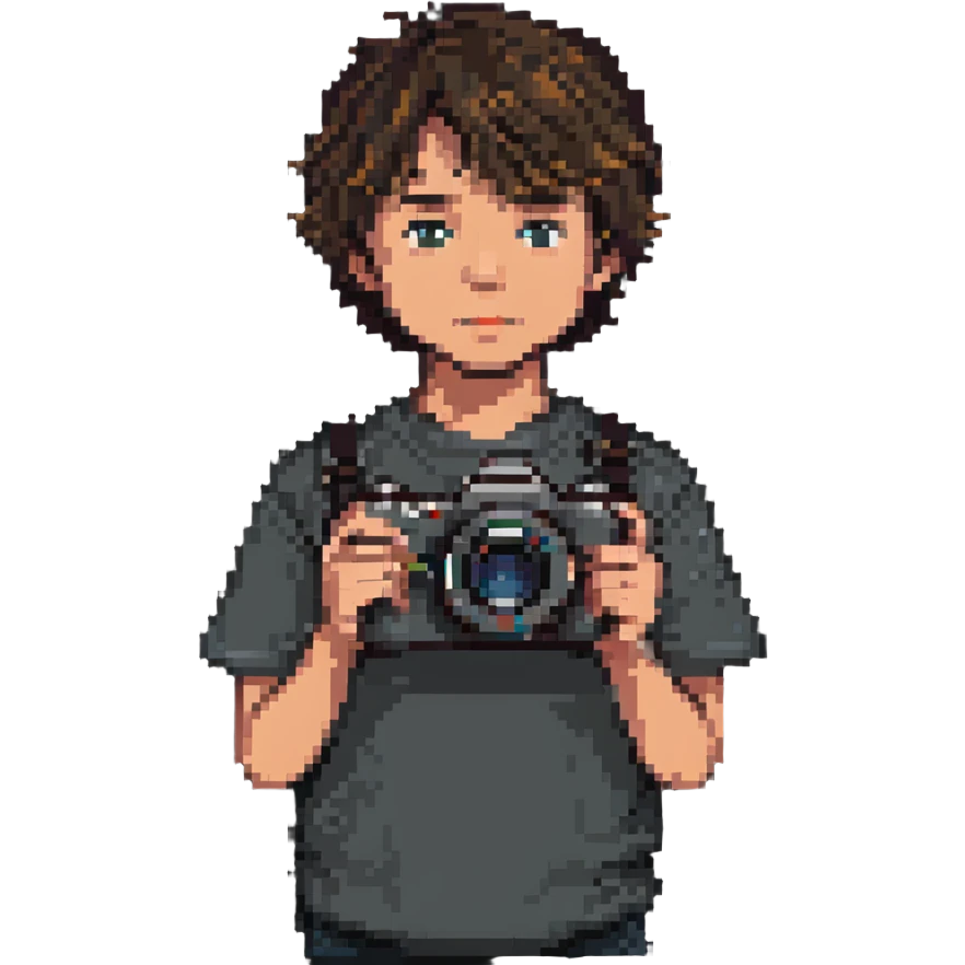 a young boy filming a movie emoji