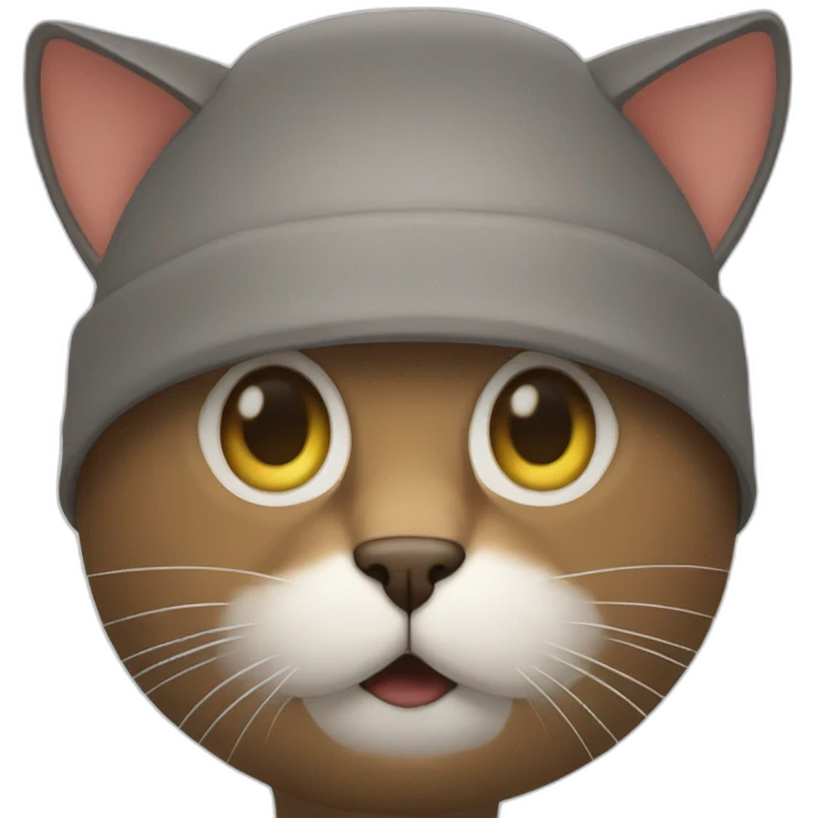 Cat on the head of a man emoji