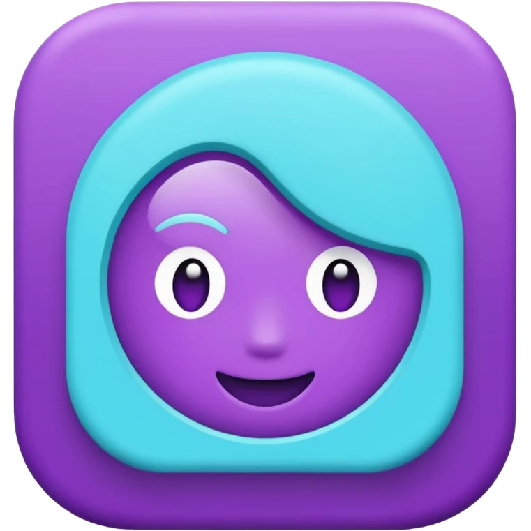 Purple and Cian icon TikTok emoji