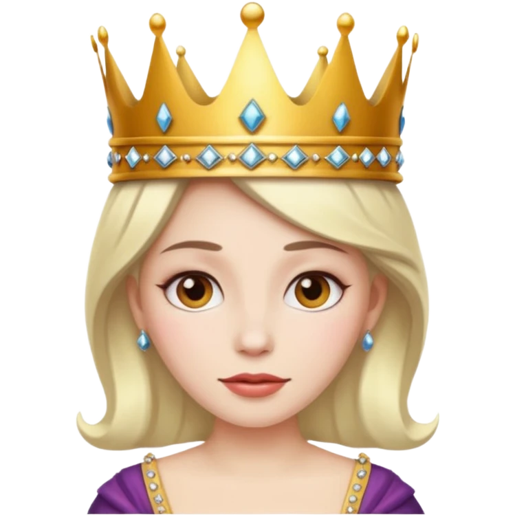 Colocha blanca con corona de reina  emoji