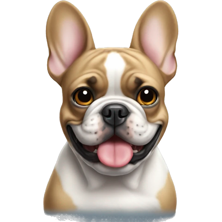 Dog french bulldog head happy emoji