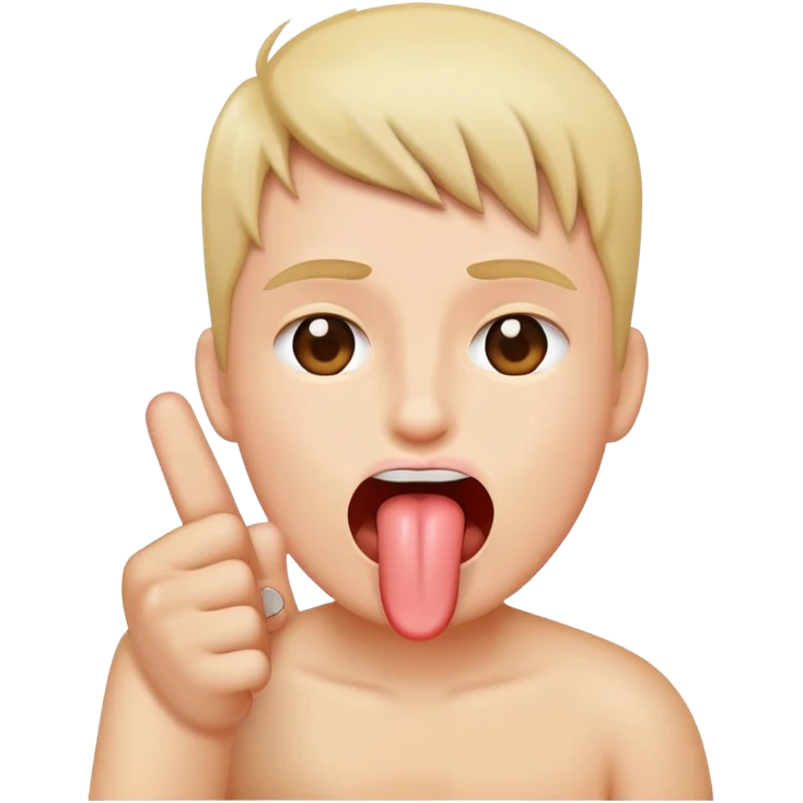 Sticking the tongue and middle finger emoji