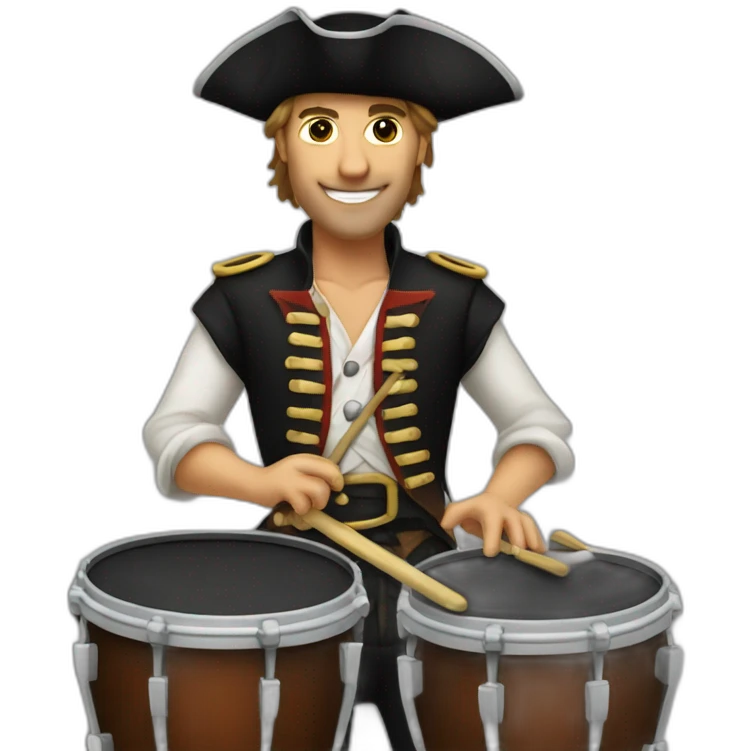 clean shaven pirate drummer emoji