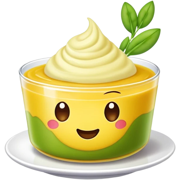 Beijing Wandou Huang pea pudding with yellow color, simplified emoji style with bold outlines and bright colors, cartoon style traditional sweet bean dessert emoji