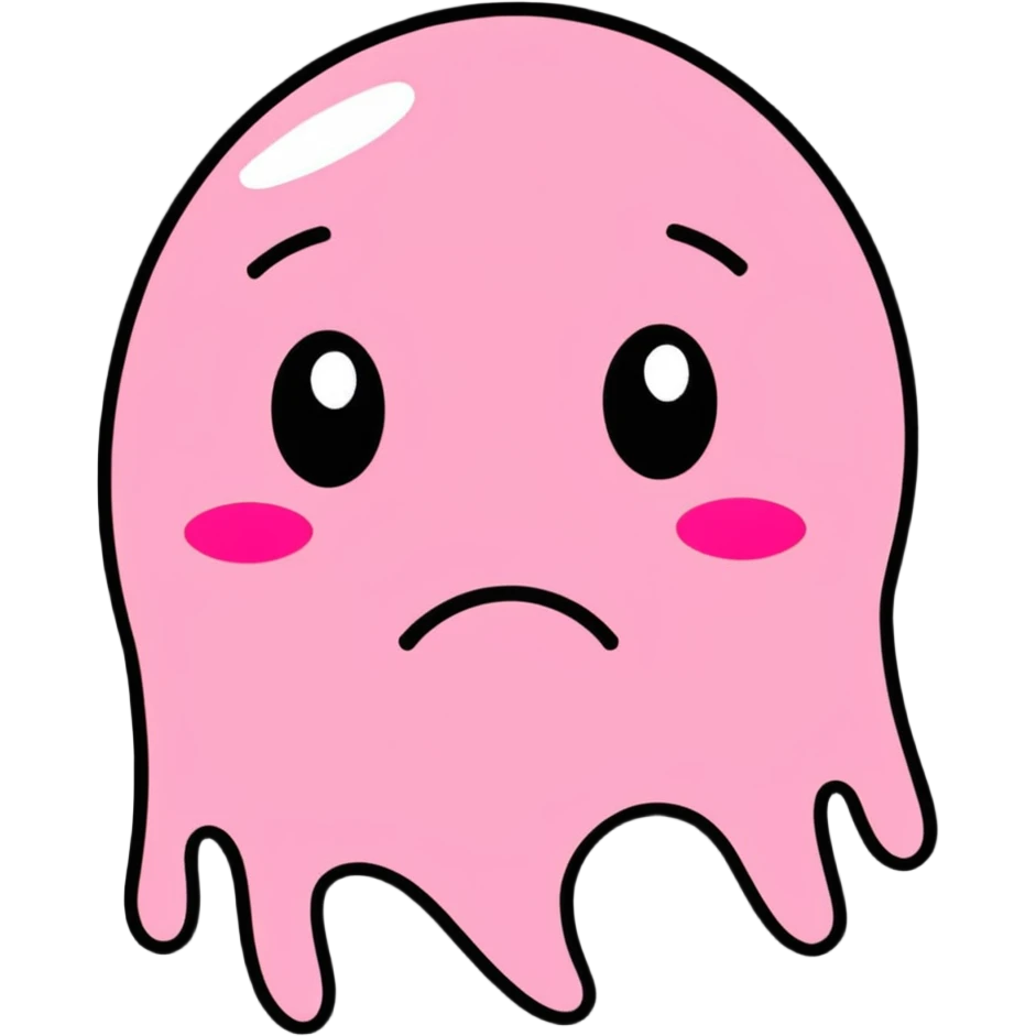 Crying emoji with pink tears emoji