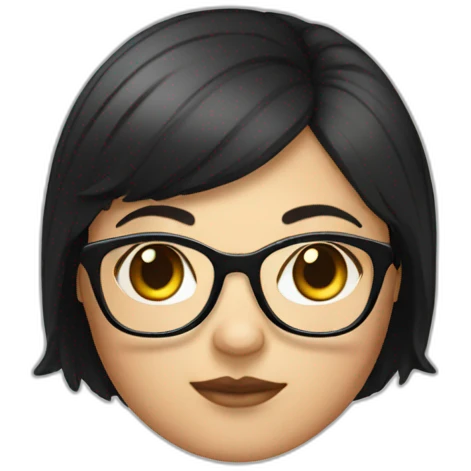 Chubby girl with short and black hair and optical glasses emoji