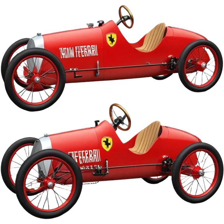 1934 Ferrari racing retro cyclekart with advanced suspension and steering system  emoji
