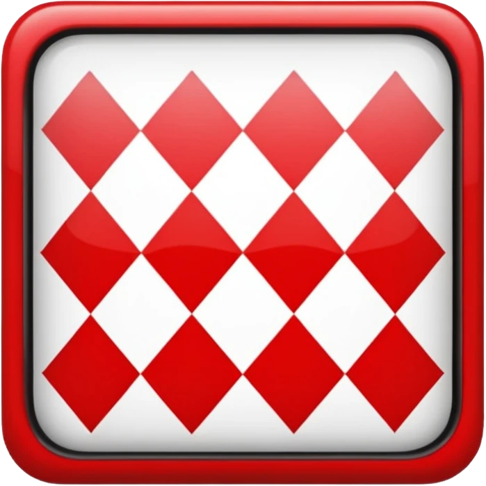 checker board in black white red emoji