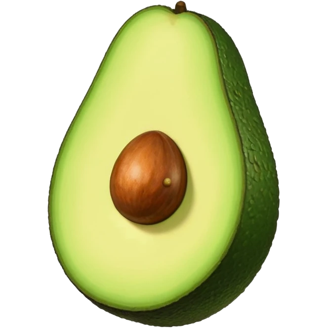 Cartoon Half Avocado flat surface emoji