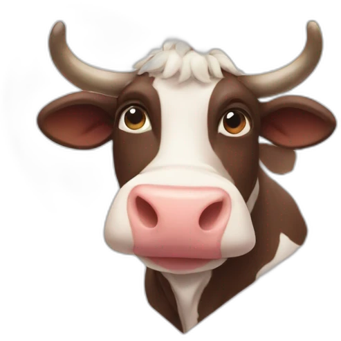 Heart-shaped cow emoji