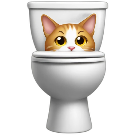 Cat poops in toilet emoji