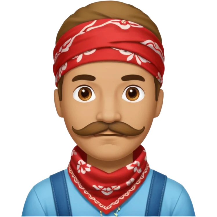 mustached with bandanas emoji