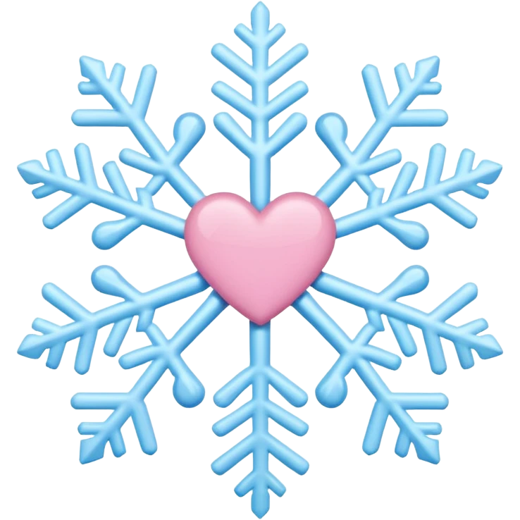 snowflake pink heart color white baby blue and pink emoji