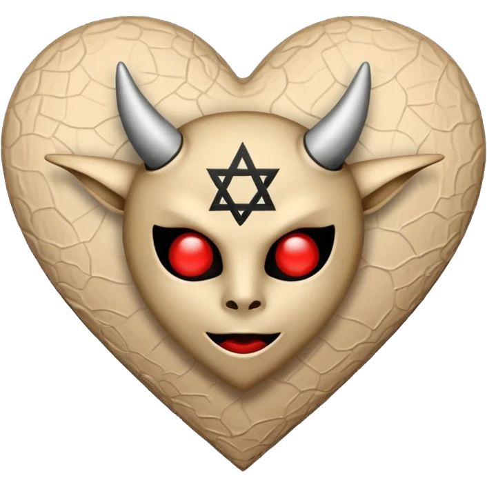 beige heart satanic emoji
