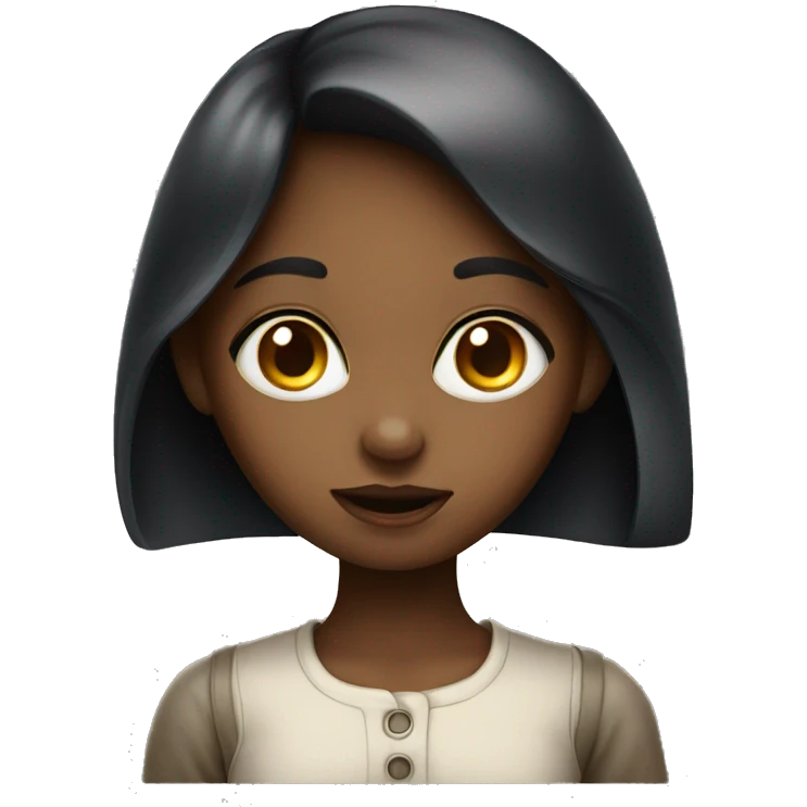 girl with big eyes and apple  emoji
