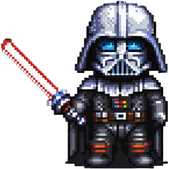 Oreo cookie wearing Darth Vader costume with helmet and lightsaber emoji