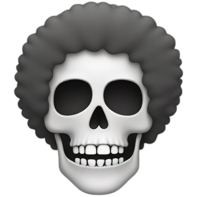 Skull with an afro emoji