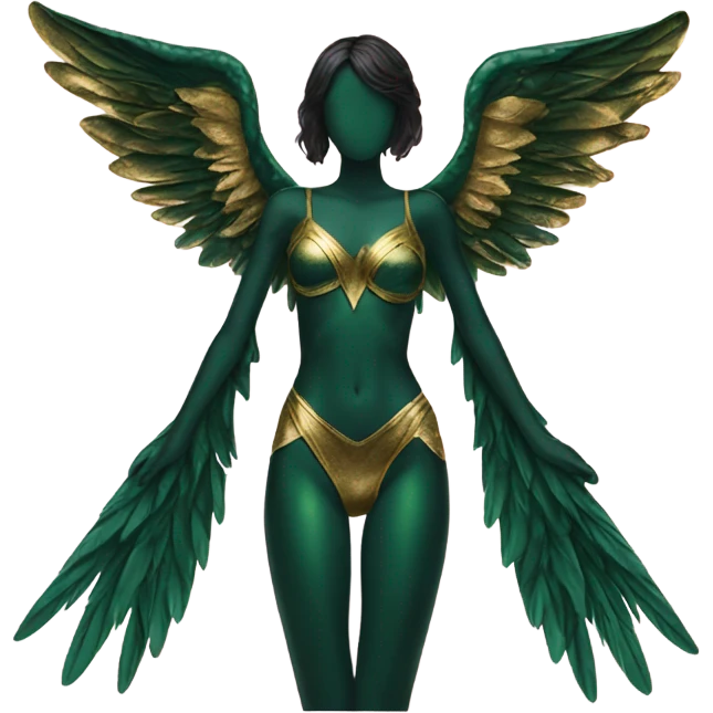 Dark green and gold Victoria secret wings emoji