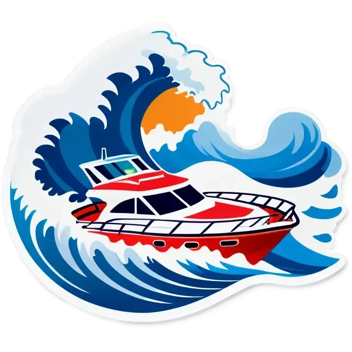 recreational boat in waves emoji