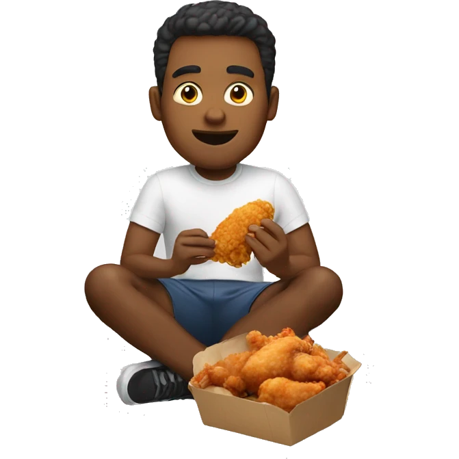 Man eating crispy chicken  emoji