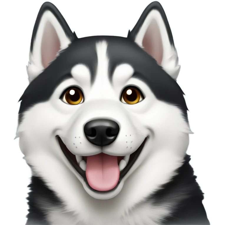 Siberian husky black and white smile emoji