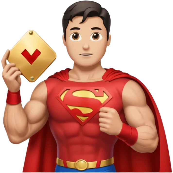superman flexing youtube golden play button emoji