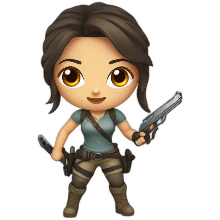 Lara croft as chibi emoji