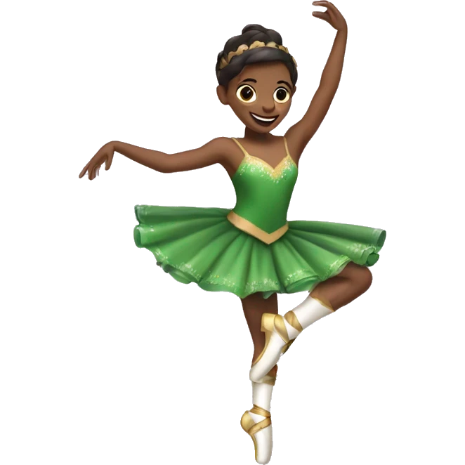 A dancer doing a pirouette in elf shoes for Christmas emoji