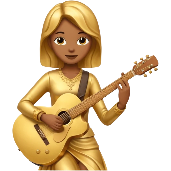 fully golden statue female guitarist emoji