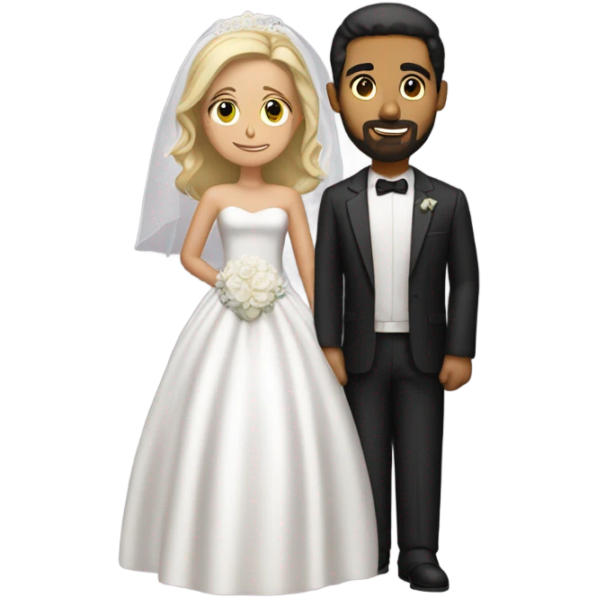 Puerto rican beard short hair marrying  with blond woman  emoji