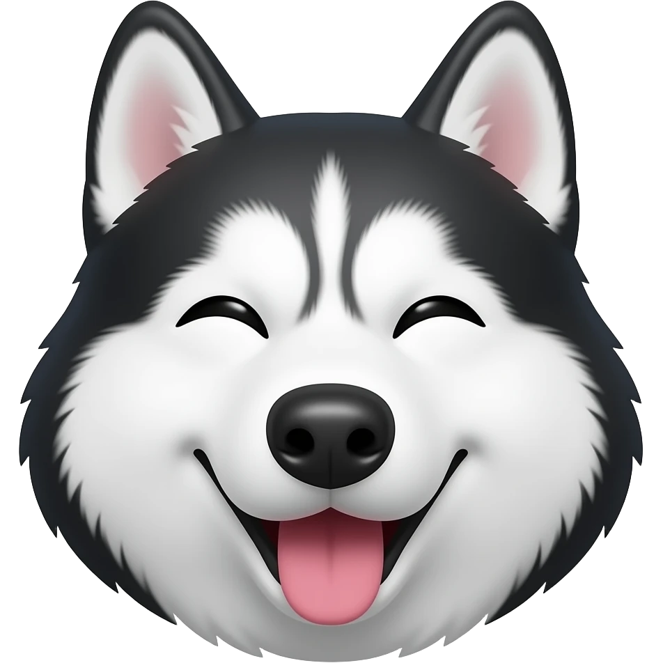 시베리안 허스키가 웃는 표정 emoji