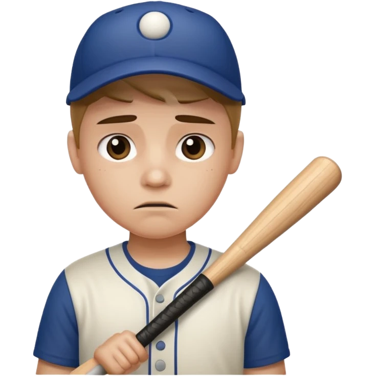 Sad face with baseball bat emoji