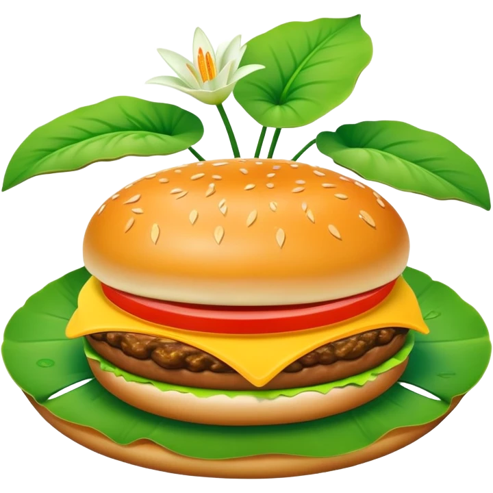 Cheeseburger with Lilly pad inside  emoji