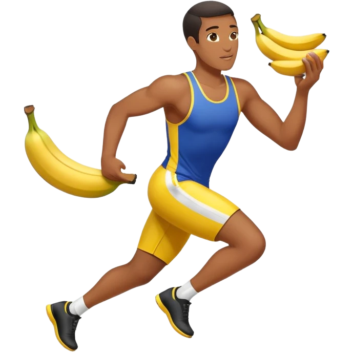 Athlete with prize in hand bleeping on banana peel  emoji
