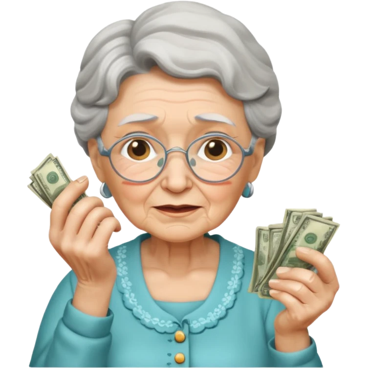 the granny should be counting money emoji