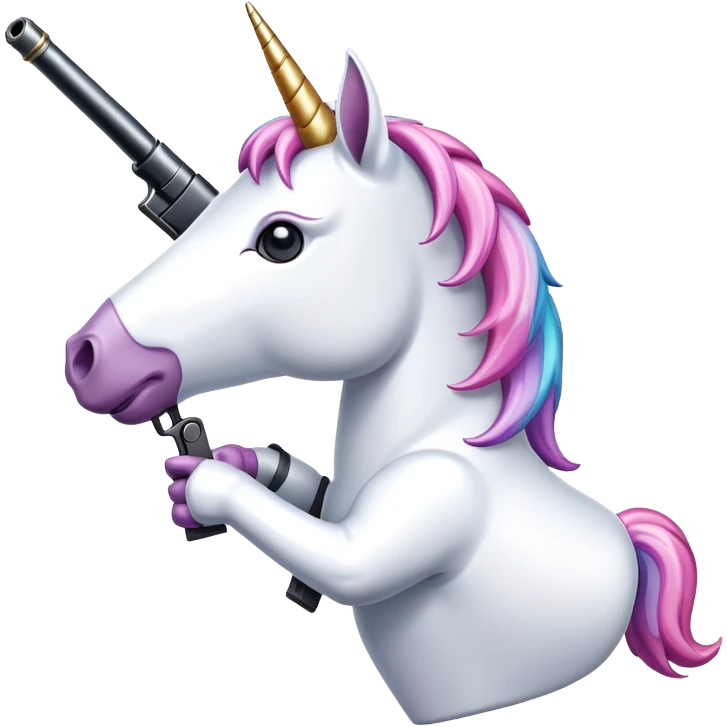 unicorn with a gun emoji
