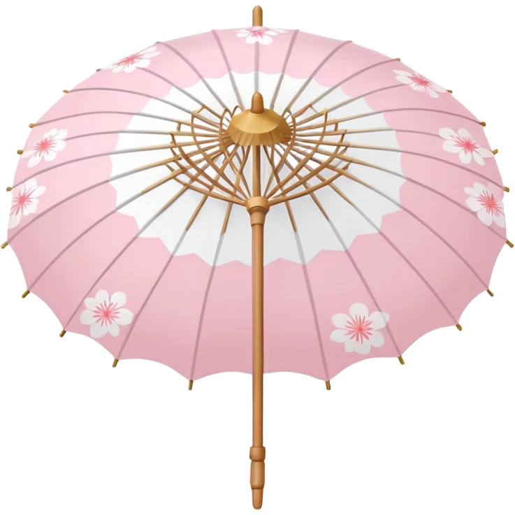 A cute pastel pink and white Sakura parasol  emoji