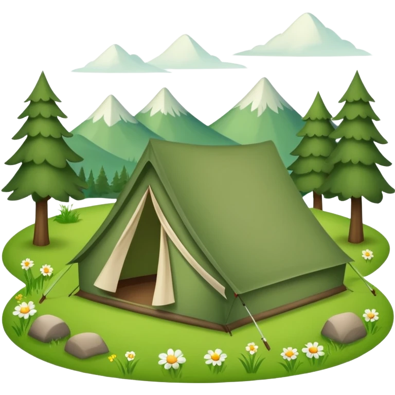 camp tent landscape emoji
