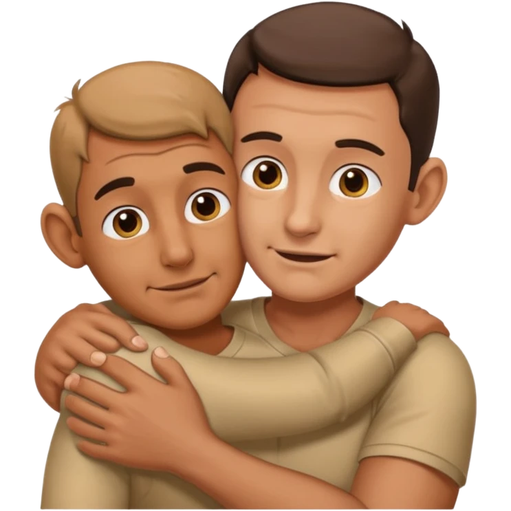 Man hugging a big ear emoji