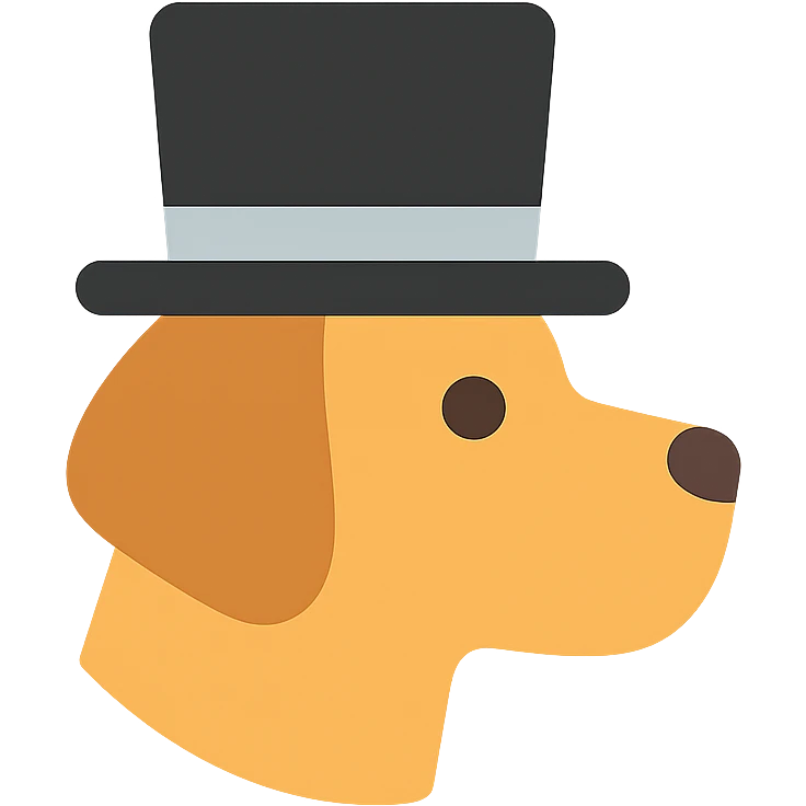 dog with tophat emoji