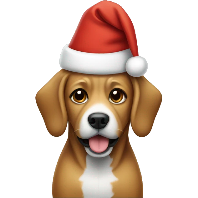 Dog wearing a Santa hat emoji