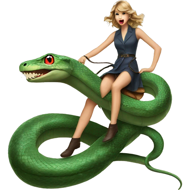 Taylor swift riding a snake emoji
