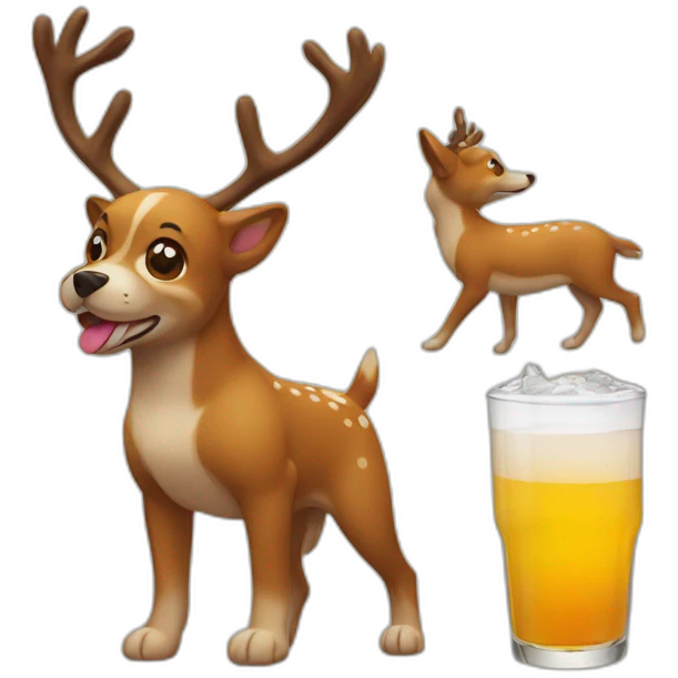 Dog drink deer emoji