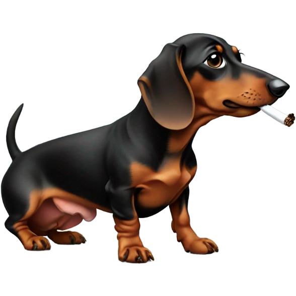 Dachshund smoking  emoji